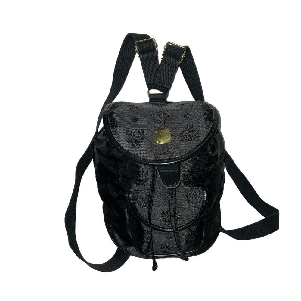 MCM Logo Nylon Small Black Backpack - Picture 15 of 15